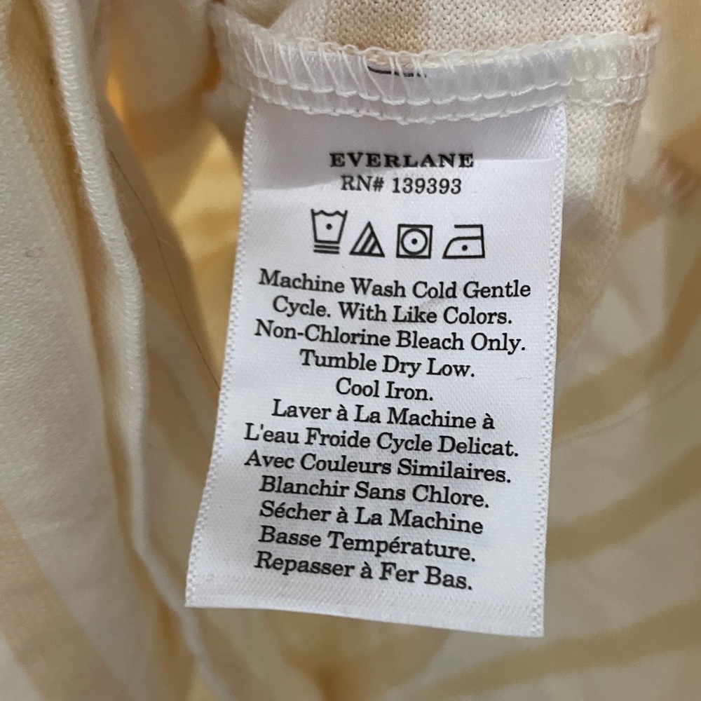 Everlane Sleeveless 100% Organic Cotton Striped Cream Tank Dress - Picture 3 of 5